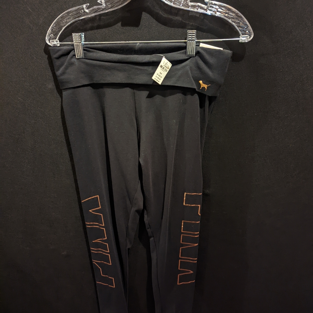 Victoria's Secret Black Leggings with Gold Accents
